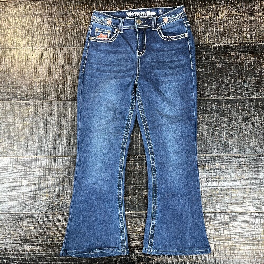 Western Blue Flare High Rise Stretch Blue Casual Jeans Women's Size 11